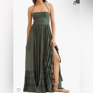 NEW Olive Green Boho Summer Backless Long Dresses